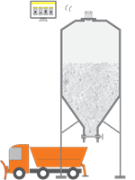 Измерение уровня в силосе с технической солью для дорог