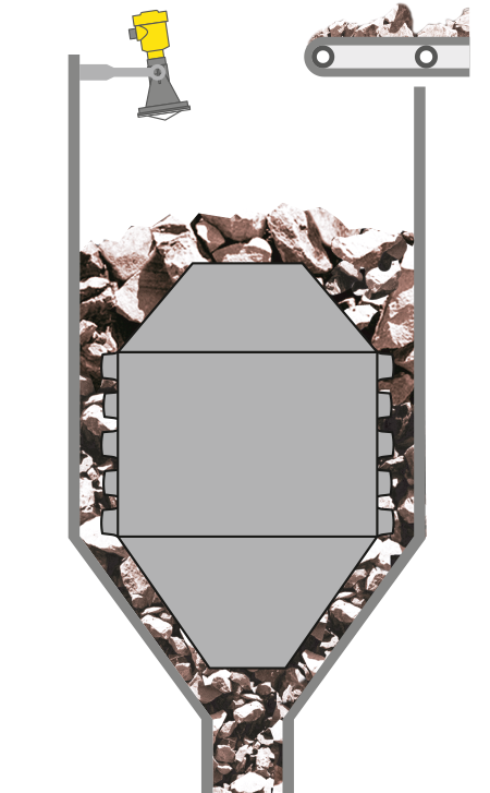 Level measurement in the crusher