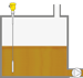 Level measurement in the reservoir tank for hydraulic oil