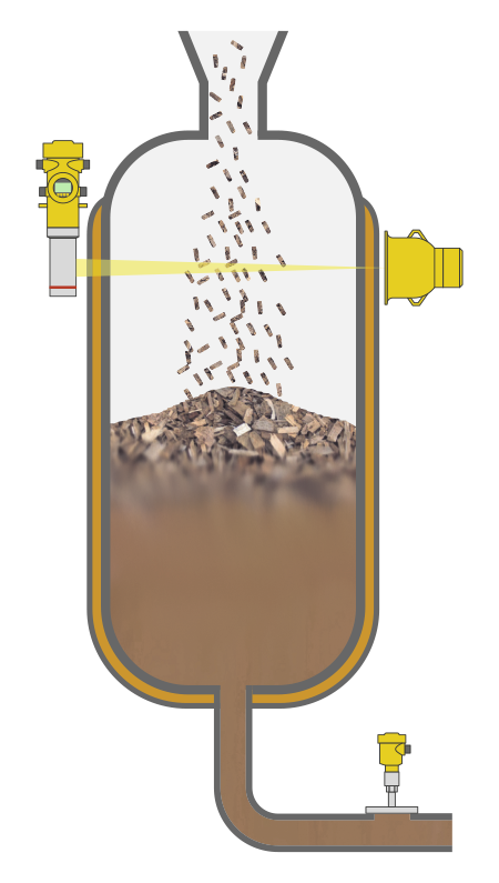 Level detection and pressure measurement in the digester