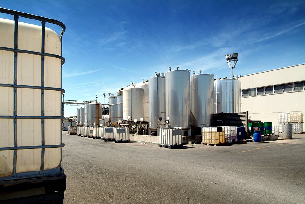 Storage of various chemicals in tanks.