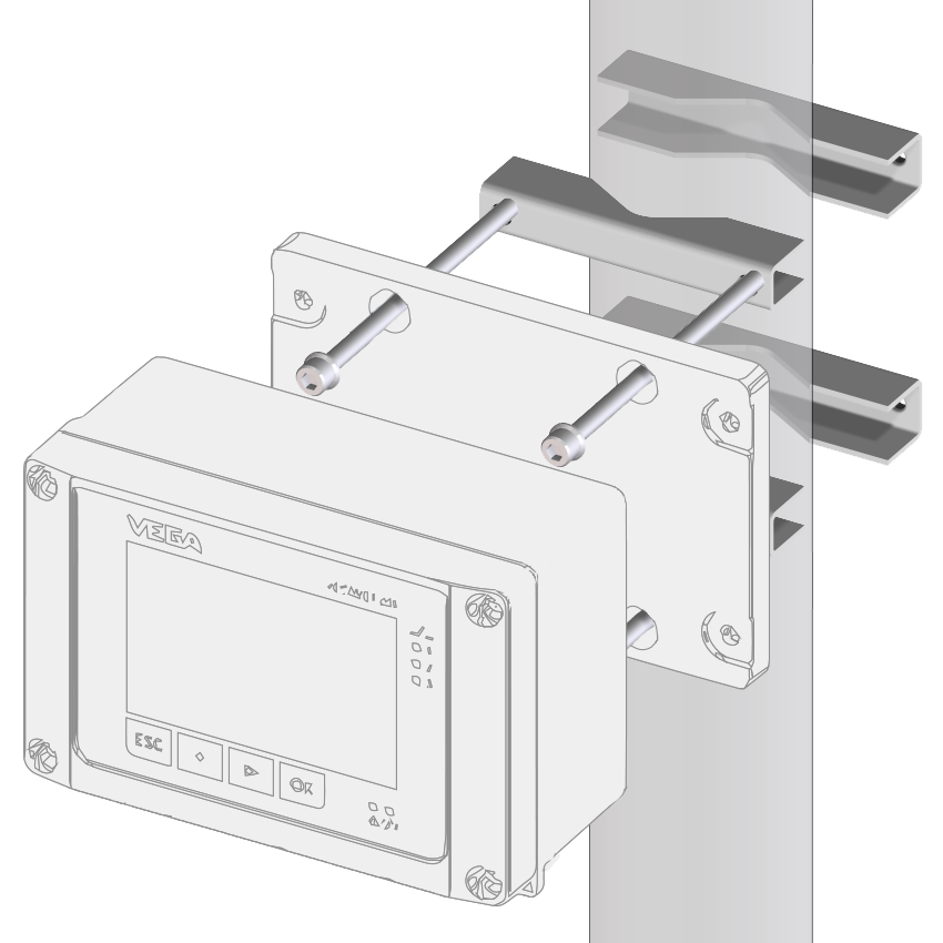 Pipe mounting for VEGADIS series 80 / VEGAMET series 800